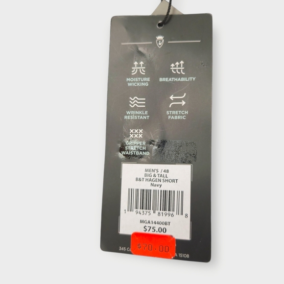 Walter Hagen Deep Blue Men's Flat Front Shorts - Picture 5 of 6